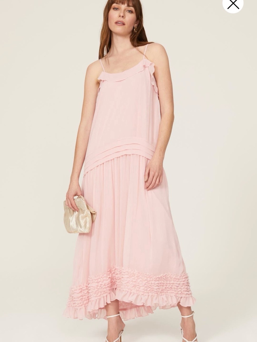 Jason Wu Soft Pink Ruffle-Trim Maxi Dress